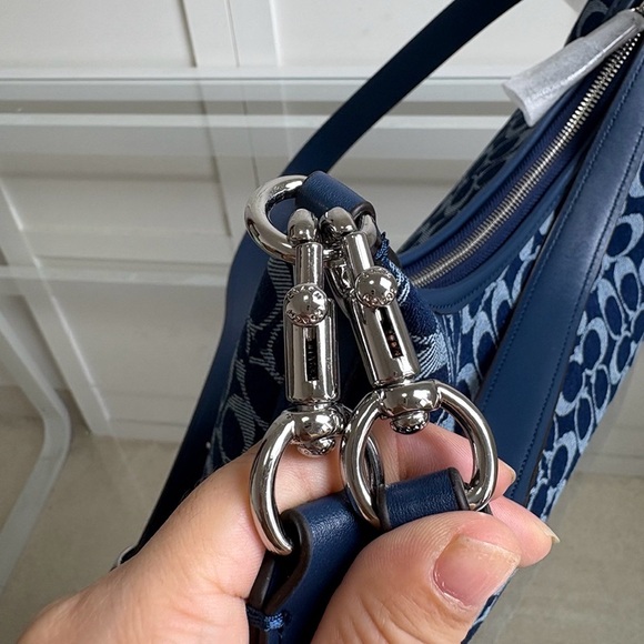 Coach Denim Monogram Canvas Shoulder Bag - Picture 5 of 9